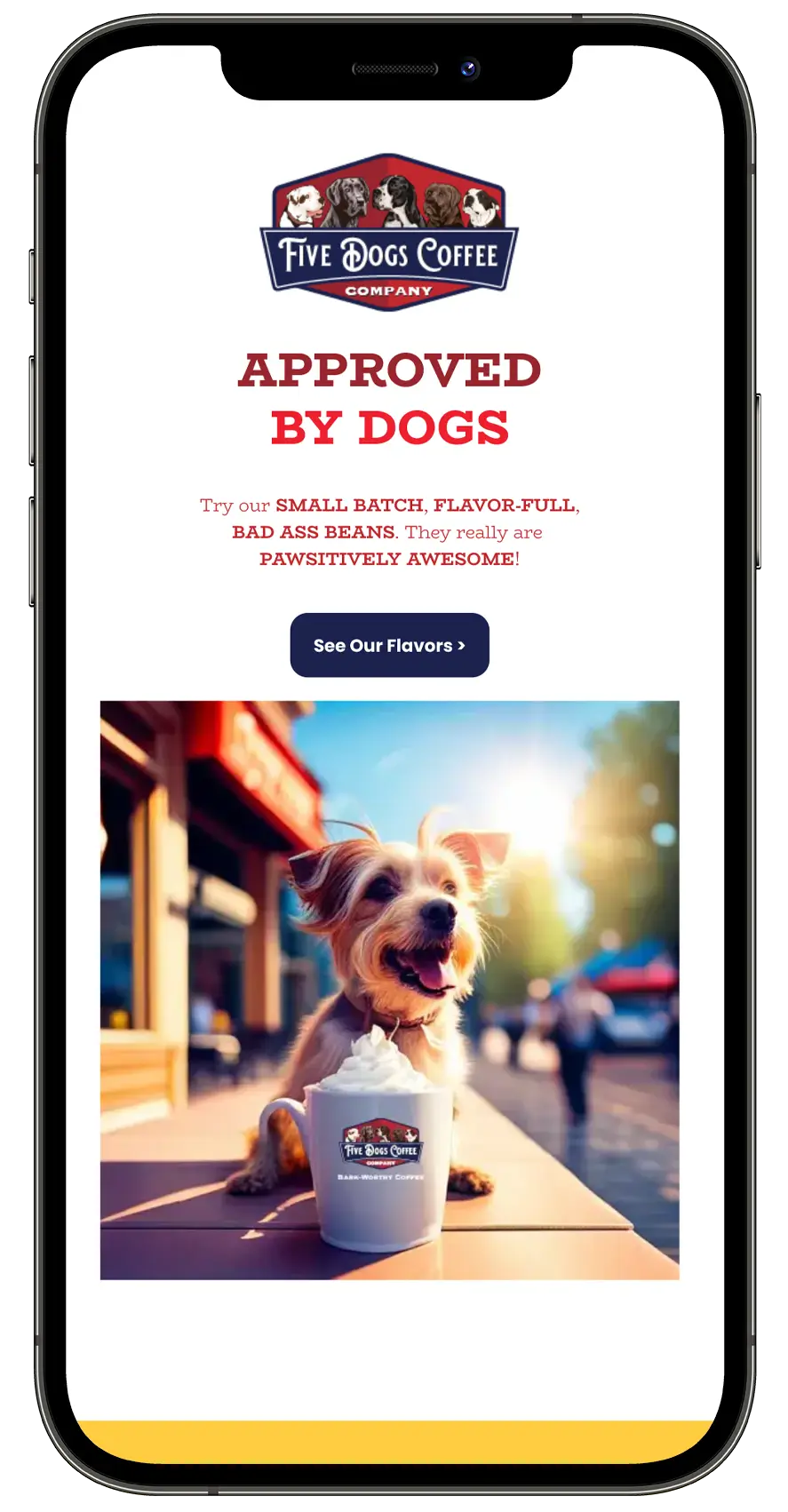 Five Dog Approved by Dogs UI Design